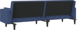 vidaXL 2-osobowa kanapa, 2 poduszki, niebieska, tapicerowana tkaniną 8