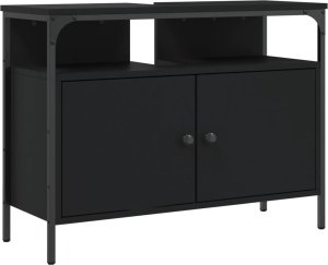 vidaXL Szafka pod umywalkę, czarna, 80x30x60 cm 2