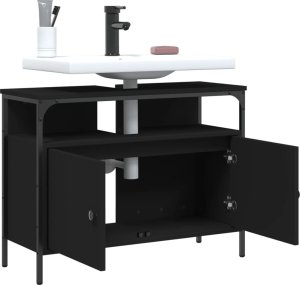 vidaXL Szafka pod umywalkę, czarna, 80x30x60 cm 4