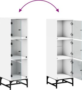 vidaXL Szafka ze szklanymi drzwiami, biała, 35x37x120 cm 9