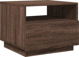 vidaXL Stolik kawowy z podświetleniem LED, brązowy dąb, 50x49x40 cm 3