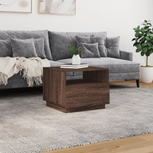 vidaXL Stolik kawowy z podświetleniem LED, brązowy dąb, 50x49x40 cm 4