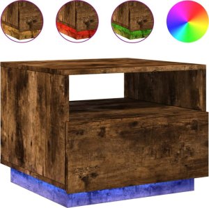 vidaXL Stolik kawowy z LED, przydymiony dąb, 50x49x40 cm 2