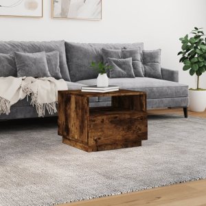 vidaXL Stolik kawowy z LED, przydymiony dąb, 50x49x40 cm 4