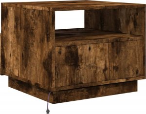vidaXL Stolik kawowy z LED, przydymiony dąb, 50x49x40 cm 9