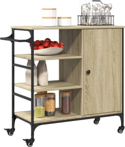 vidaXL Wózek kuchenny, dąb sonoma, 87,5x38,5x84,5 cm 5