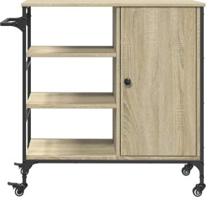 vidaXL Wózek kuchenny, dąb sonoma, 87,5x38,5x84,5 cm 8