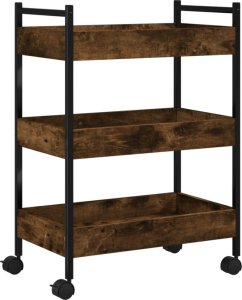 vidaXL Wózek kuchenny, przydymiony dąb, 50x30x70 cm 2