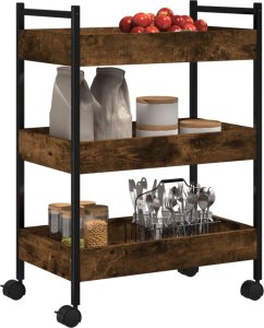 vidaXL Wózek kuchenny, przydymiony dąb, 50x30x70 cm 6