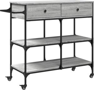 vidaXL Wózek kuchenny, szary dąb sonoma, 105x42x95 cm 2