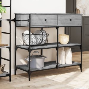 vidaXL Wózek kuchenny, szary dąb sonoma, 105x42x95 cm 3