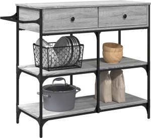 vidaXL Wózek kuchenny, szary dąb sonoma, 105x42x95 cm 5