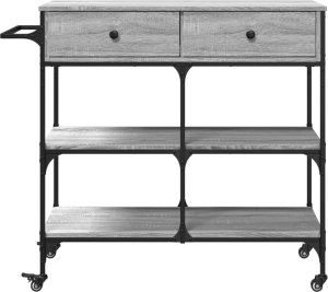 vidaXL Wózek kuchenny, szary dąb sonoma, 105x42x95 cm 7