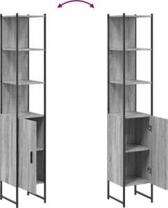 vidaXL Szafka łazienkowa, szary dąb sonoma, 33x33x185,5 cm 9