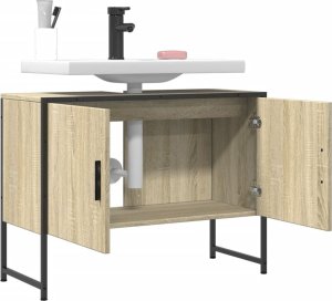 vidaXL Szafka pod umywalkę, dąb sonoma, 80x33x60 cm 4