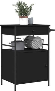 vidaXL Wózek kuchenny, czarny, 56x43x89,5 cm 5