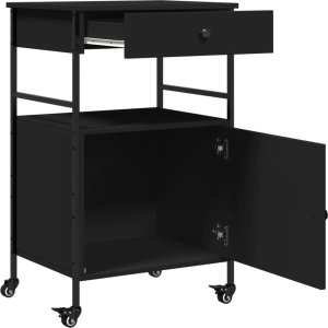 vidaXL Wózek kuchenny, czarny, 56x43x89,5 cm 8