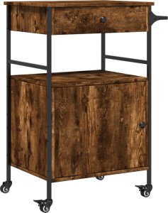 vidaXL Wózek kuchenny, przydymiony dąb, 56x43x89,5 cm 2