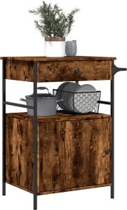 vidaXL Wózek kuchenny, przydymiony dąb, 56x43x89,5 cm 5