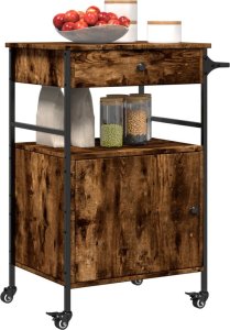 vidaXL Wózek kuchenny, przydymiony dąb, 56x43x89,5 cm 6