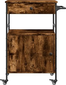 vidaXL Wózek kuchenny, przydymiony dąb, 56x43x89,5 cm 9