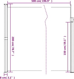 vidaXL Zwijana markiza boczna, brązowa, 200x500 cm 10