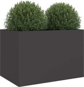 vidaXL Donica, czarna, 62x47x46 cm, stal walcowana na zimno 4