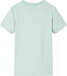 vidaXL Koszulka dziecięca w paski, jasna mięta, 104 2