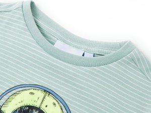vidaXL Koszulka dziecięca w paski, jasna mięta, 104 3