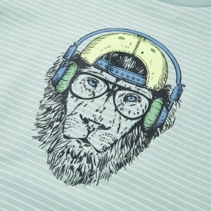 vidaXL Koszulka dziecięca w paski, jasna mięta, 104 4