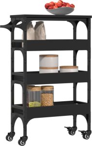 vidaXL Wózek kuchenny, czarny, 53x20x76 cm 6