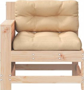 vidaXL Siedzisko ogrodowe z podłokietnikiem i poduszką, drewno sosnowe 4