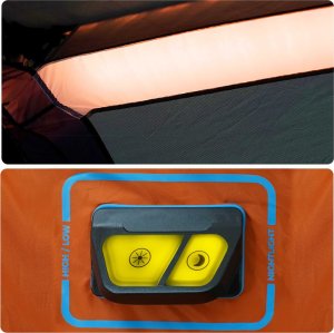 Namiot turystyczny vidaXL Namiot rodzinny z LED, 6-os., jasnoszaro-pomarańczowy 11