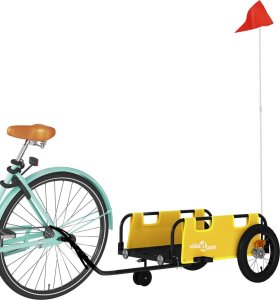 vidaXL Przyczepka rowerowa, żółta, tkanina Oxford i żelazo 3