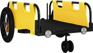 vidaXL Przyczepka rowerowa, żółta, tkanina Oxford i żelazo 4