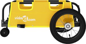 vidaXL Przyczepka rowerowa, żółta, tkanina Oxford i żelazo 6