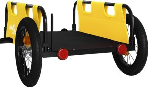 vidaXL Przyczepka rowerowa, żółta, tkanina Oxford i żelazo 7