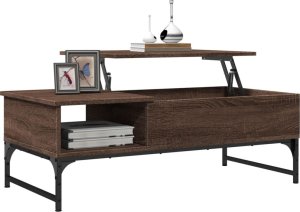 vidaXL Stolik kawowy, brązowy dąb, 100x50x35 cm 4