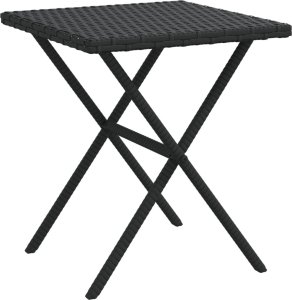 vidaXL Leżaki ze stolikiem, 2 szt., czarne, polirattan 6