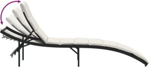 vidaXL Leżaki ze stolikiem, 2 szt., czarne, polirattan 8