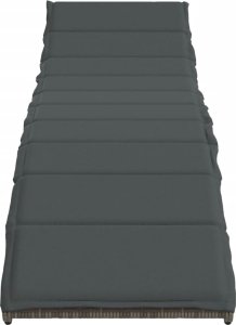 vidaXL Leżak z poduszką, szary, 55x199x50 cm, polirattan 4