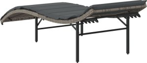 vidaXL Leżak z poduszką, szary, 55x199x50 cm, polirattan 6