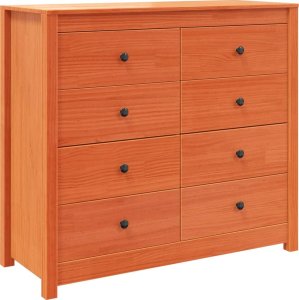 vidaXL Szafka boczna, woskowy brąz, 100x40x90 cm, lite drewno sosnowe 2