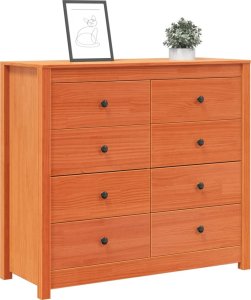 vidaXL Szafka boczna, woskowy brąz, 100x40x90 cm, lite drewno sosnowe 4