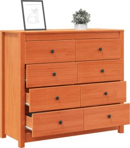 vidaXL Szafka boczna, woskowy brąz, 100x40x90 cm, lite drewno sosnowe 5