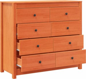 vidaXL Szafka boczna, woskowy brąz, 100x40x90 cm, lite drewno sosnowe 6