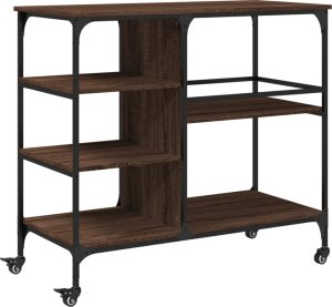 vidaXL Wózek kuchenny, brązowy dąb, 100x45x89,5 cm 2