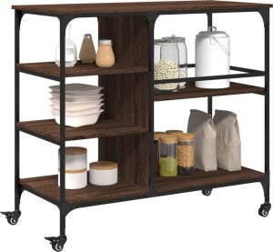 vidaXL Wózek kuchenny, brązowy dąb, 100x45x89,5 cm 6