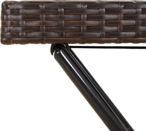 vidaXL Składany stolik z tacą, brązowy, 65x40x75 cm, polirattan 9