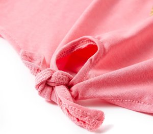 vidaXL Koszulka dziecięca z krótkimi rękawami, fluorescencyjny róż, 140 6